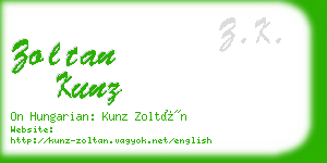 zoltan kunz business card